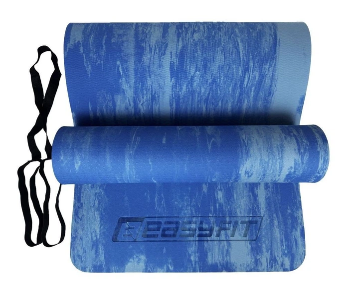 Килимок для йоги ЕВА 8 мм з резинками, (синій) EasyFit (302945) - изображение 2