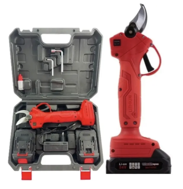 Аккумуляторный секатор BOXER BX-9001 24 В с бесщеточным двигателем, двумя батареями 2000 мА·ч, лезвиями SK5 и диаметром резки до 30 мм - изображение 3