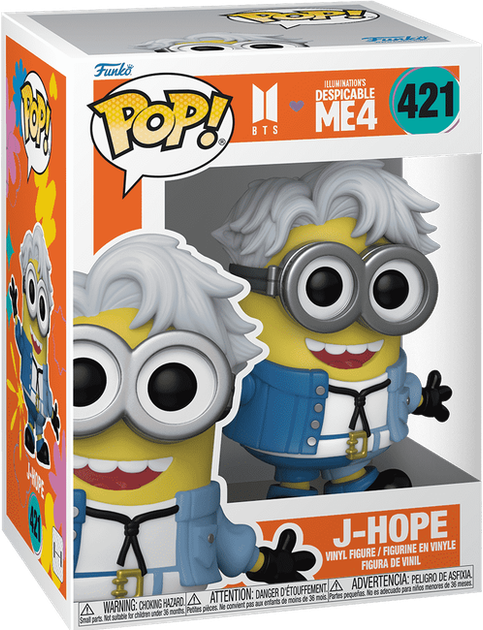 Фигурка Funko Pop! Movies: Despicable Me 4 — #421 J-Hope (BTS / Minion — Exclusive) - Фото 1 Фигурка Funko Pop! Movies: Despicable Me 4 — #421 J-Hope (BTS / Minion — Exclusive) - изображение 1