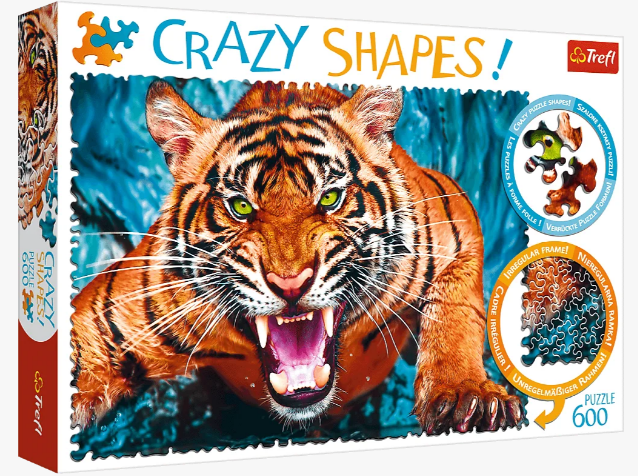Пазл Trefl Crazy Shapes: Віч-на-віч з тигром (600 ел.) — 11110 - Фото 1 Пазл Trefl Crazy Shapes: Віч-на-віч з тигром (600 ел.) — 11110 - зображення 1