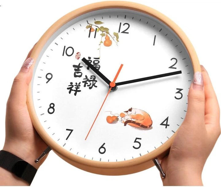 Часы настенные Times деревянная подставка хурма, 22.5 см - Фото 2 Часы настенные Times деревянная подставка хурма, 22.5 см - изображение 2