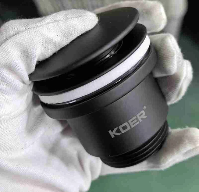 Донний клапан для раковини універсальний (з/без переливу) KOER PW-01-05 автоматичний (Click-Clack) (Колір чорний) 1 1/4'' (KR3403) - изображение 20