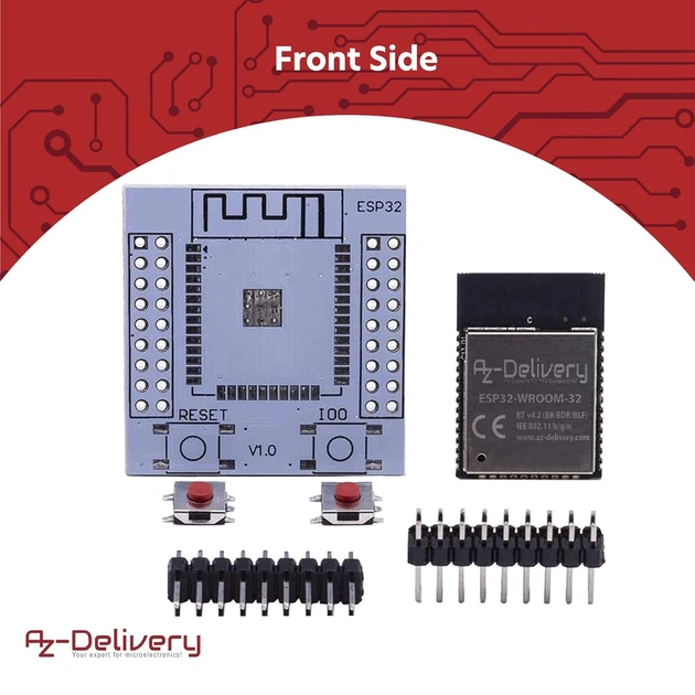 Набор плат разработчика ESP32 NodeMCU (3 шт), WiFi + Bluetooth, WROOM-32, AZDelivery - изображение 6
