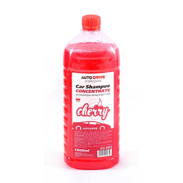Автошампунь концентрат Auto Drive Car Shampoo Concentrate Вишня 1:100 1L(18шт./упак.) - Фото 1 Автошампунь концентрат Auto Drive Car Shampoo Concentrate Вишня 1:100 1L(18шт./упак.) - изображение 1