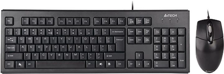 Комплект клавиатуры и мыши A4tech оптическая мышь USB черный (KR-8572) - Фото 2 Комплект клавиатуры и мыши A4tech оптическая мышь USB черный (KR-8572) - изображение 2