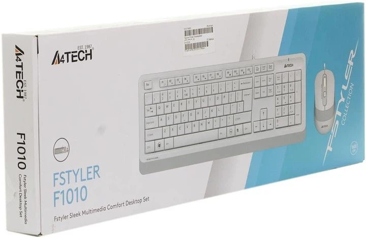 Комплект клавіатури та миші A4tech Fstyler F1010 Sleek Multimedia комфортна USB Чорно-сірий (F1010) - зображення 7