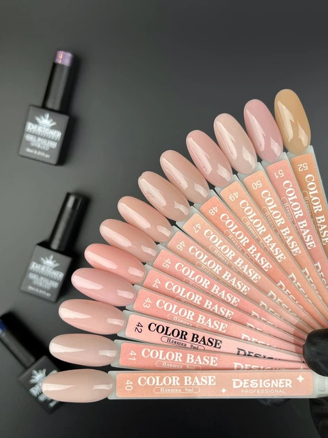 Цветная камуфлирующая база для ногтей Дизайнер "Pink-White Latte" Color Base №46, 9 мл - изображение 5