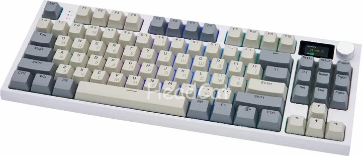 Ігрова Бездротова Механічна Клавіатура ATTACK SHARK K86 Grey з TFT-дисплєм, RGB, 4000mAh, 2.4G/Bluetooth/Кабель, Українська розкладка - изображение 3