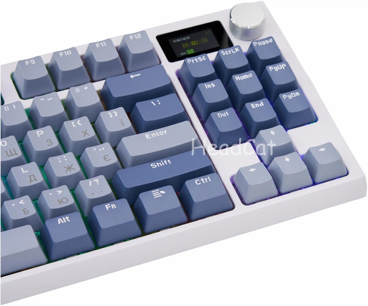 Ігрова Бездротова Механічна Клавіатура ATTACK SHARK K86 Lavander з TFT-дисплєм, RGB, 4000mAh, 2.4G/Bluetooth/Кабель, Українська розкладка - изображение 7
