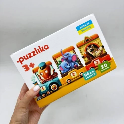 Пазли Puzzlika "Поїзд" 20 великих елементів різнокольорові - зображення 3