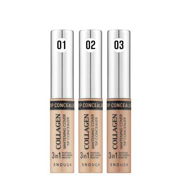 Консилер для лица Enough Collagen Whitening Cover Tip Concealer с коллагеном, 9 мл, 01 - изображение 3
