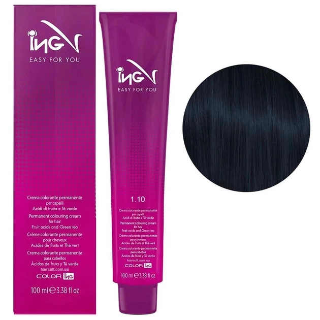 Крем-фарба професійна ING для волосся Colouring Cream 1/10 Синьо-чорний 100 мл - Фото 1 Крем-фарба професійна ING для волосся Colouring Cream 1/10 Синьо-чорний 100 мл - изображение 1