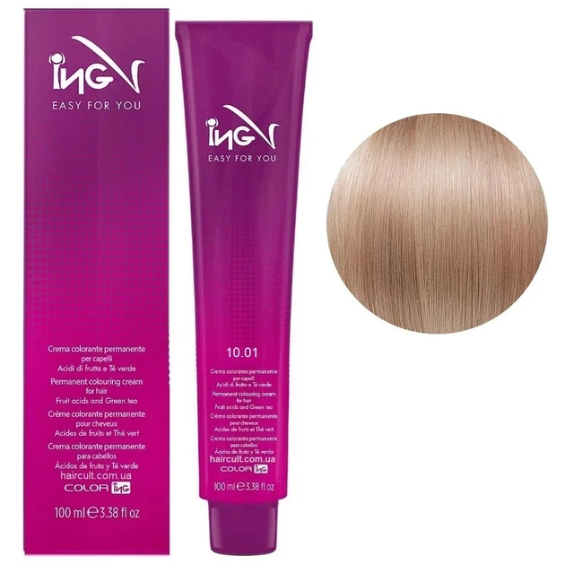 Крем-фарба професійна ING для волосся Colouring Cream 10/01 Платиновий блондин попелястий 100 мл - Фото 1 Крем-фарба професійна ING для волосся Colouring Cream 10/01 Платиновий блондин попелястий 100 мл - изображение 1