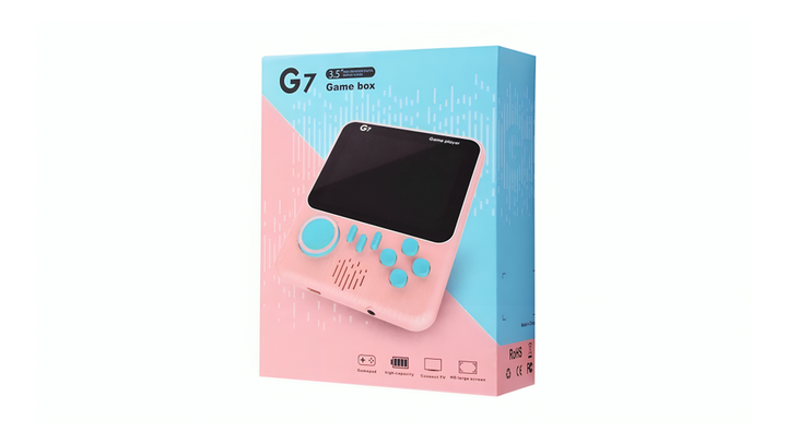 Портативна ігрова приставка G7 Game Box Portable 666 in 1 AV Pink - зображення 5