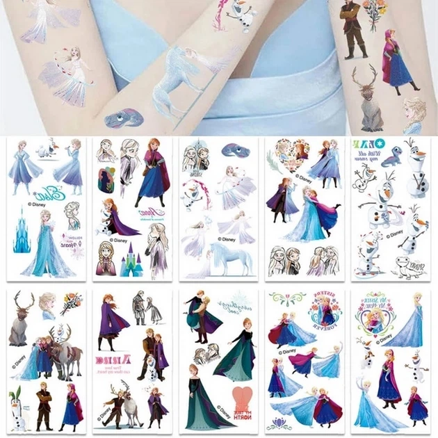 Набор временных татуировок "Холодное сердце" Fresh Tattoo frozen-tattoo-mini-set-1-10, 10 штук, размер 12 × 7 см - Фото 2 Набор временных татуировок "Холодное сердце" Fresh Tattoo frozen-tattoo-mini-set-1-10, 10 штук, размер 12 × 7 см - изображение 2