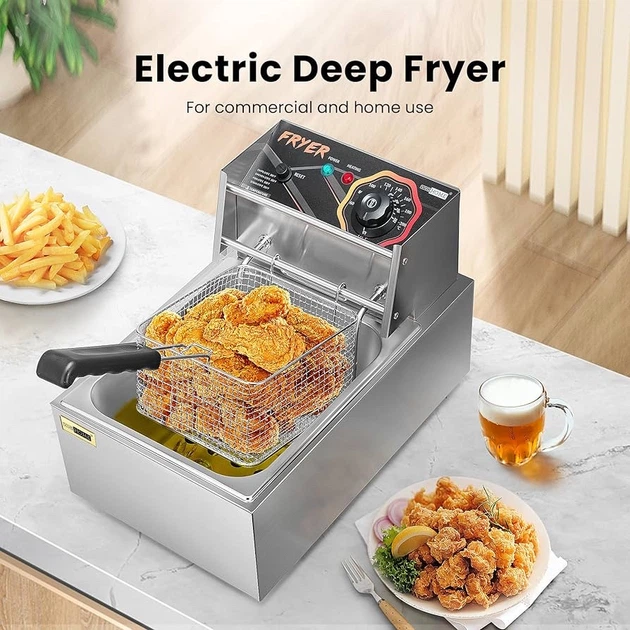 Фритюрница VIVOHOME 2500W 10.6 QT съемная корзина, нержавеющая сталь - изображение 2