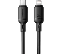 Кабель Baseus Silky Type-C to Lightning Чорний 20W 2м PVC 17990 - Фото 1 Кабель Baseus Silky Type-C to Lightning Чорний 20W 2м PVC 17990 - изображение 1
