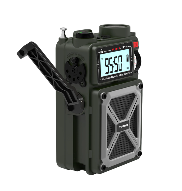 Аварійне Портативне Радіо JB Tacticals зі Світлодіодним Ліхтариком AM/FM/WB Радіоприймач з Функцією Power Bank на 4000 мАг Зарядкою від USB Динамо-Машина та Сонячною Панеллю R12 - зображення 3