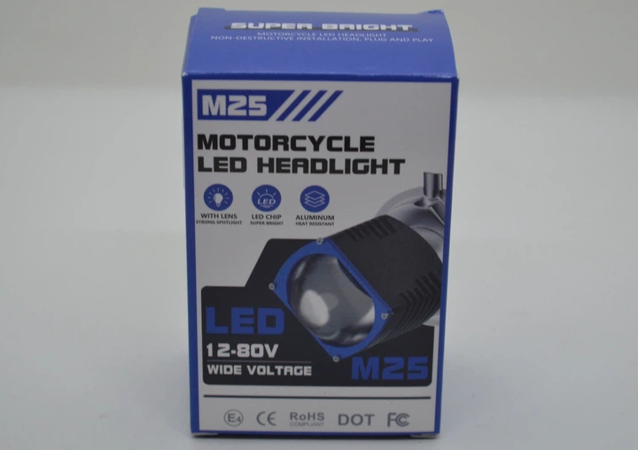 Світлодіодна LED-лампа фари M25 H4 12 W 20000 Лм 12-80 V, біле/жовте світло 6000 K, ближній/дальній - зображення 8