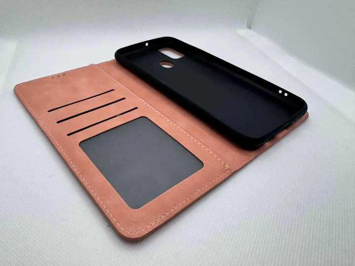 Чехол книжка Leather Premium для Samsung Galaxy M21 / M30s с защитой камеры Персиковый - Фото 4 Чехол книжка Leather Premium для Samsung Galaxy M21 / M30s с защитой камеры Персиковый - изображение 4