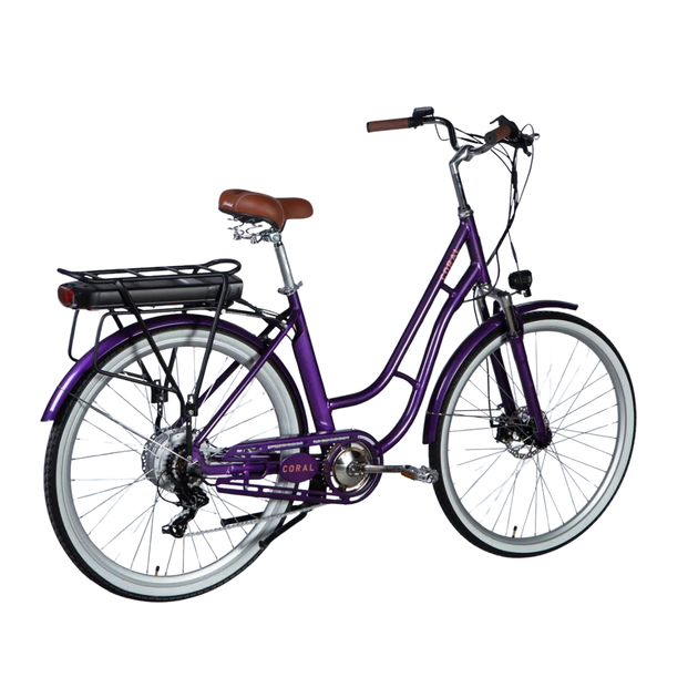 Велосипед с электроприводом 28" AL Dorozhnik eCORAL DD FR рама-19" 48B 13А*ч 500Вт фиолетово-синий - изображение 4