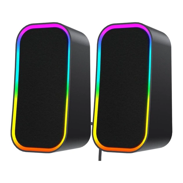 Комп'ютерні колонки Fantech GS304 Groove, 2.0, 6 Вт, Bluetooth 5.3 / AUX 3.5 мм, RGB-підсвічування, живлення USB - зображення 3
