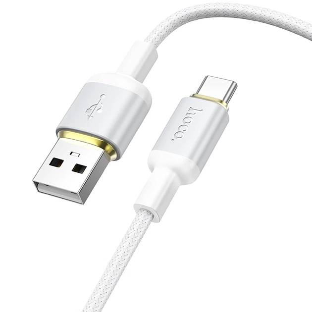 Кабель зарядки Hoco X128 USB to Type-C 3A 1 м з підтримкою швидкої зарядки та передачі даних Білий - Фото 3 Кабель зарядки Hoco X128 USB to Type-C 3A 1 м з підтримкою швидкої зарядки та передачі даних Білий - зображення 3