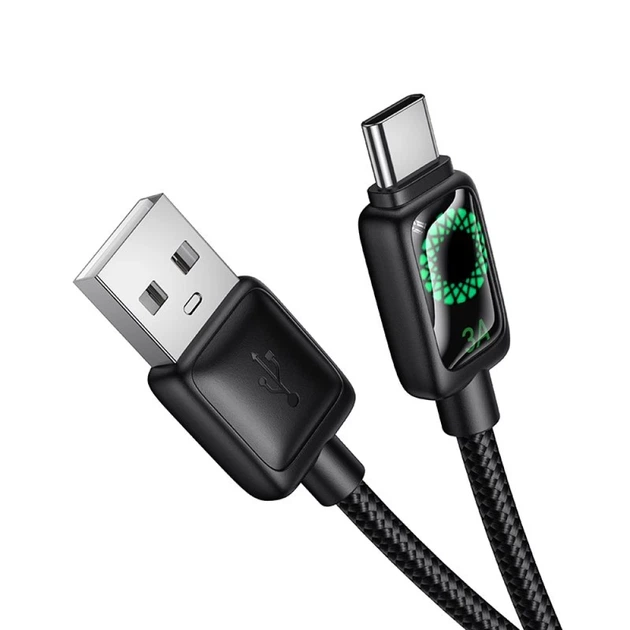 Кабель Hoco U146 USB A to USB C 3A 1.2 m з LCD Black (6942007671385) - зображення 2