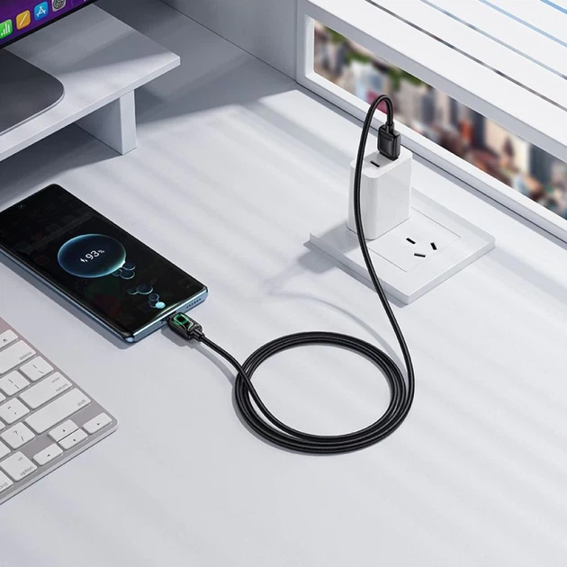 Кабель Hoco U146 USB A to USB C 3A 1.2 m з LCD Black (6942007671385) - зображення 7