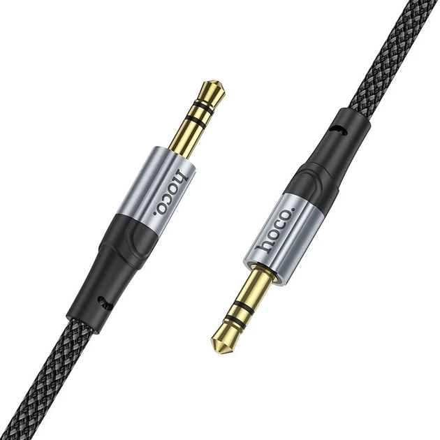 Кабель AUX Jack 3.5 мм до Jack 3.5 мм Hoco 1 м UPA26 Black (6942007608800) - Фото 2 Кабель AUX Jack 3.5 мм до Jack 3.5 мм Hoco 1 м UPA26 Black (6942007608800) - зображення 2