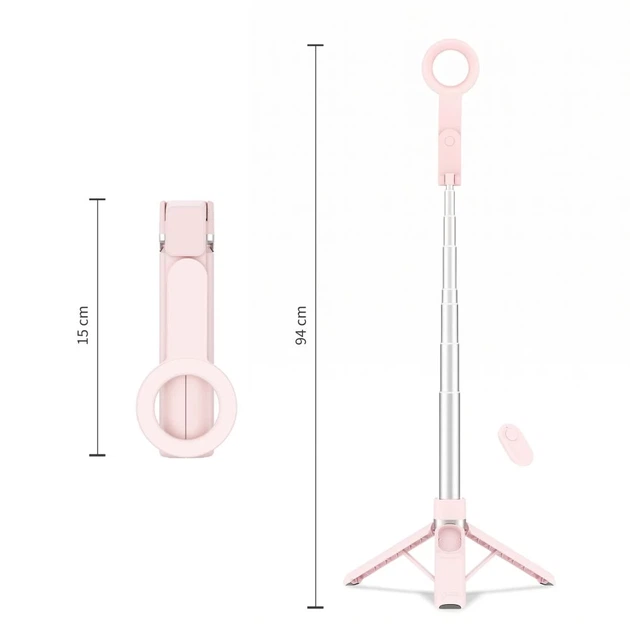 Штатив Tech-Protect L11S Bluetooth Pink with MagSafe (5906302323401) - Фото 7 Штатив Tech-Protect L11S Bluetooth Pink with MagSafe (5906302323401) - изображение 7