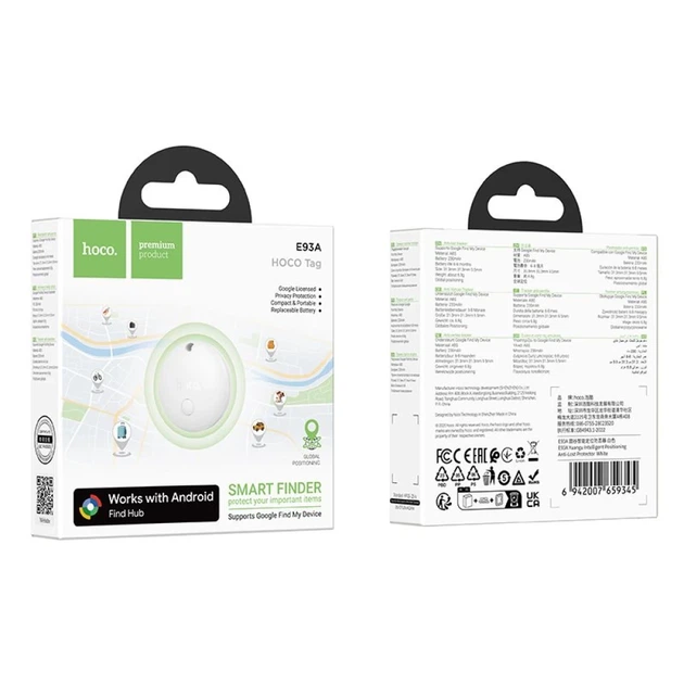 Локализатор Hoco E93A совместимый с Google Find My Device White (6942007659345) - Фото 6 Локализатор Hoco E93A совместимый с Google Find My Device White (6942007659345) - изображение 6