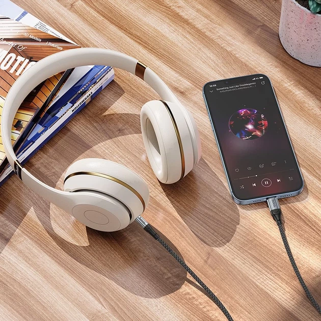 Кабель AUX Lightning на Jack 3.5 мм Hoco 1 м UPA26 Black (6942007608817) - изображение 7