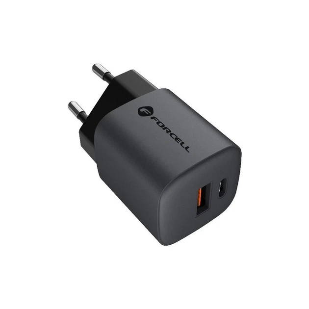 Сетевое зарядное устройство Forcell F-Energy GaN USB C + USB A QC4.0 PD 3A 33W Grey (5903396231438) - Фото 8 Сетевое зарядное устройство Forcell F-Energy GaN USB C + USB A QC4.0 PD 3A 33W Grey (5903396231438) - изображение 8