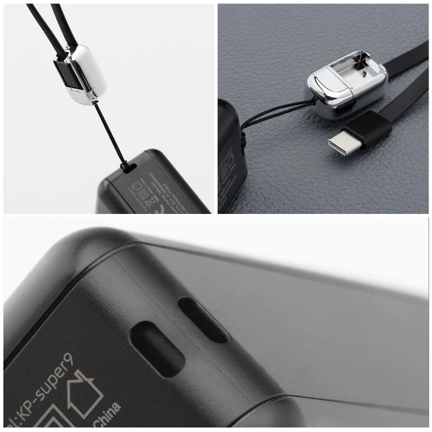 Многофункциональное зарядное устройство Forcell F-Energy 6в1 USB A + USB C PD 45W + power bank 15000 mAh + беспроводная зарядка 15W Black (59033963753 - Фото 8 Многофункциональное зарядное устройство Forcell F-Energy 6в1 USB A + USB C PD 45W + power bank 15000 mAh + беспроводная зарядка 15W Black (59033963753 - изображение 8