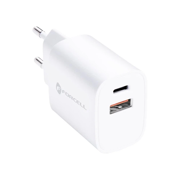 Ładowarka Forcell F-Energy USB C + USB A QC4.0 PD 3A 30W White (5903396198052) - Zdjęcie 1 Ładowarka Forcell F-Energy USB C + USB A QC4.0 PD 3A 30W White (5903396198052) - obraz 1