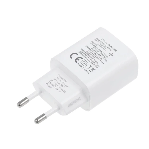 Ładowarka Forcell F-Energy USB C + USB A QC4.0 PD 3A 30W White (5903396198052) - Zdjęcie 4 Ładowarka Forcell F-Energy USB C + USB A QC4.0 PD 3A 30W White (5903396198052) - obraz 4