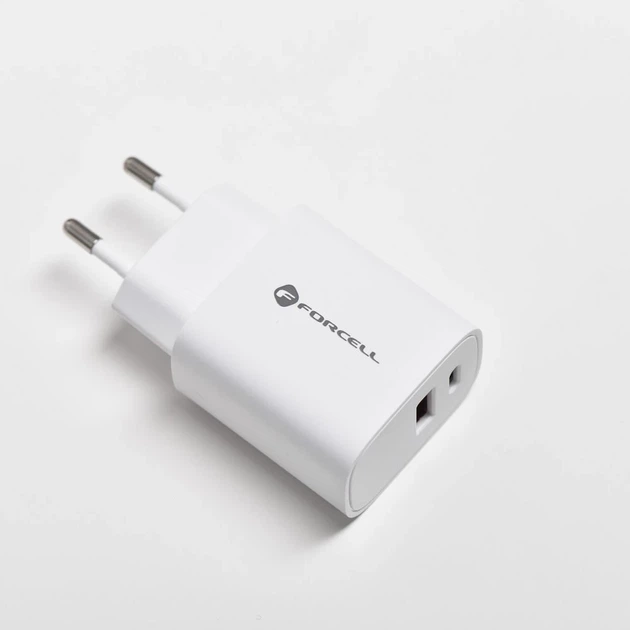 Зарядное устройство Forcell F-Energy USB C + USB A QC4.0 PD 3A 30W White (5903396198052) - Фото 13 Зарядное устройство Forcell F-Energy USB C + USB A QC4.0 PD 3A 30W White (5903396198052) - изображение 13