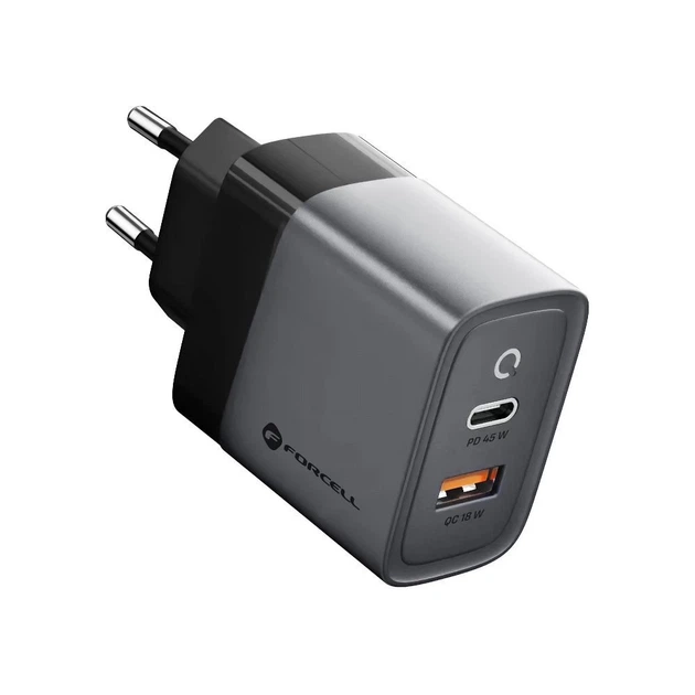 Сетевое зарядное устройство Forcell F-Energy GaN USB C + USB A QC4.0 PD 4A 45W Grey (5904596231440) - изображение 8