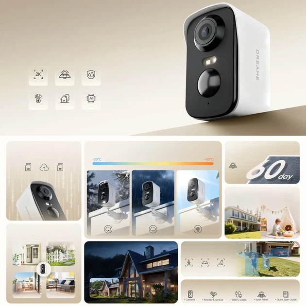 Камера наружная Dreame Navo Care SE 1 Outcam с солнечной панелью White (6978950510129) - изображение 5