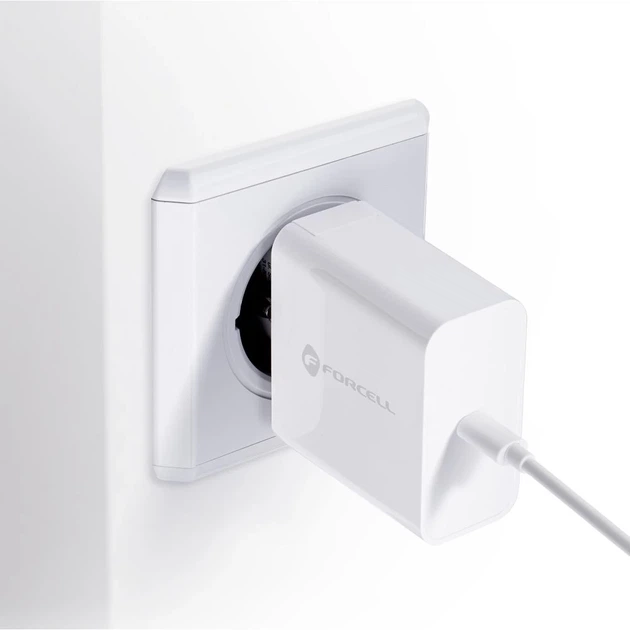 Сетевое зарядное устройство Forcell F-Energy USB C QC4.0 PD 3A 45W White (5903396040962) - изображение 5