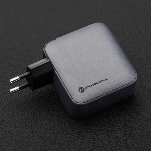 Сетевое зарядное устройство Forcell F-Energy GaN 3 x USB C + USB A QC4.0 PD 5A 100W Grey (5903396231421) - изображение 4