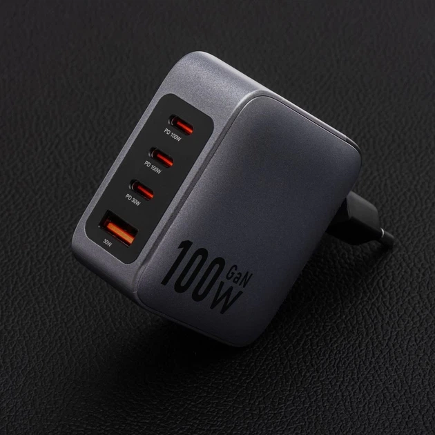 Сетевое зарядное устройство Forcell F-Energy GaN 3 x USB C + USB A QC4.0 PD 5A 100W Grey (5903396231421) - изображение 7
