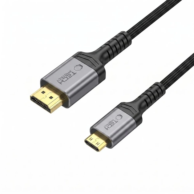 Кабель Tech-Protect UltraBoost Mini HDMI to HDMI 2.1 8K 60Hz 200cm Black (5906302323708) - Фото 3 Кабель Tech-Protect UltraBoost Mini HDMI to HDMI 2.1 8K 60Hz 200cm Black (5906302323708) - изображение 3