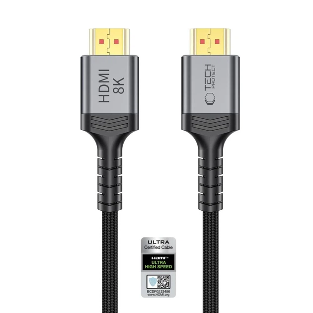Кабель Tech-Protect UltraBoost HDMI 2.1 4K 120Hz / 8K 60Hz 100cm Black (5906302323678) - Фото 4 Кабель Tech-Protect UltraBoost HDMI 2.1 4K 120Hz / 8K 60Hz 100cm Black (5906302323678) - изображение 4