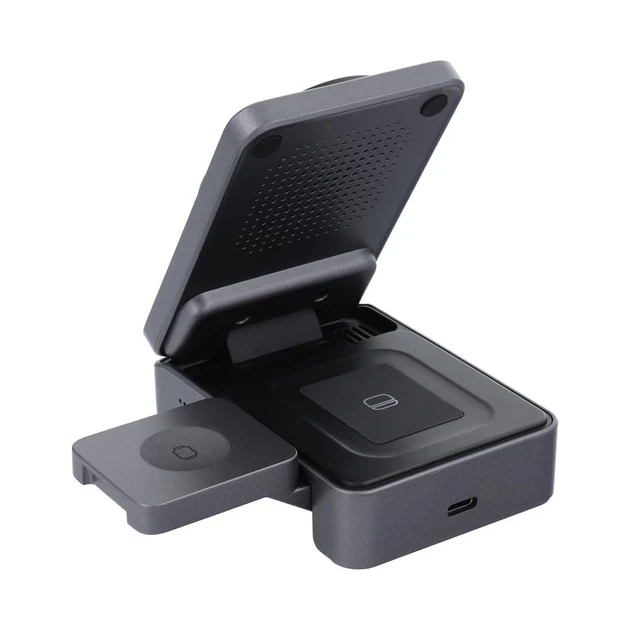 Беспроводная зарядка Forcell F-Energy 3в1 Flex Pro Qi2 совместимая с MagSafe F-05 Silver (5903396374180) - изображение 3