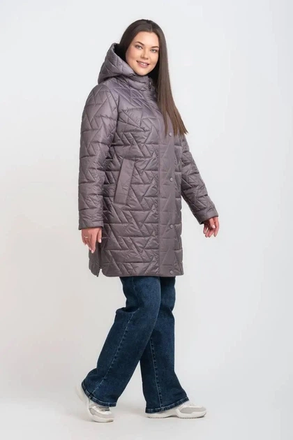 Куртка жіноча демісезонна великого розміру UF-Fashion LAR -209 56 сірий - зображення 2