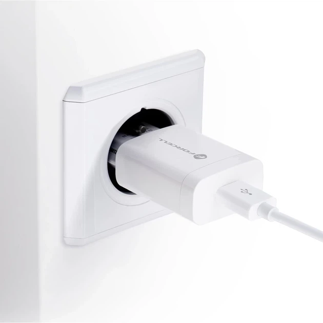 Сетевое зарядное устройство Forcell F-Energy USB A QC3.0 2.4A 18W + кабель USB A to USB C White (5901737373304) - изображение 6