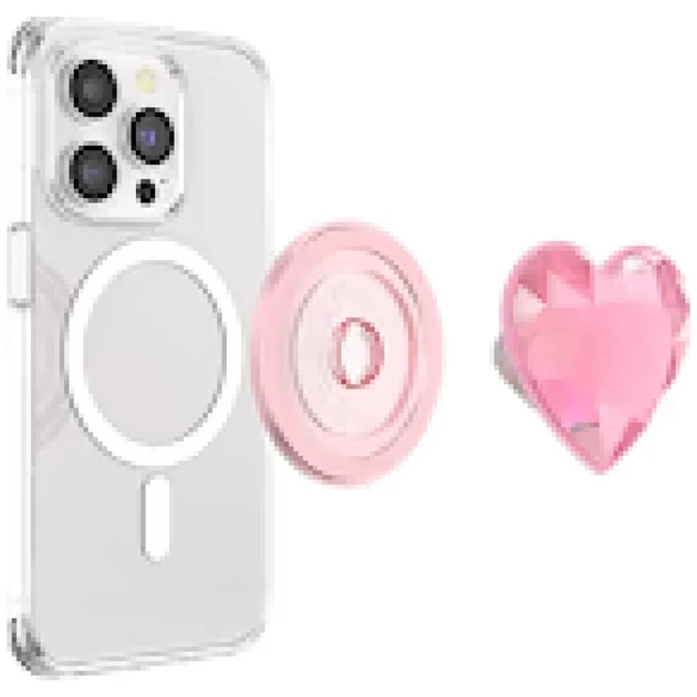 Держатель PopSockets Crystal Heart Grip Pink (702781) - Фото 4 Держатель PopSockets Crystal Heart Grip Pink (702781) - изображение 4
