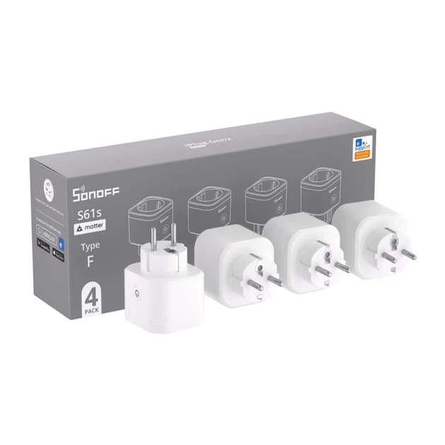 Умная розетка наружная SONOFF S61s Matter WiFi 4 шт - Фото 7 Умная розетка наружная SONOFF S61s Matter WiFi 4 шт - изображение 7